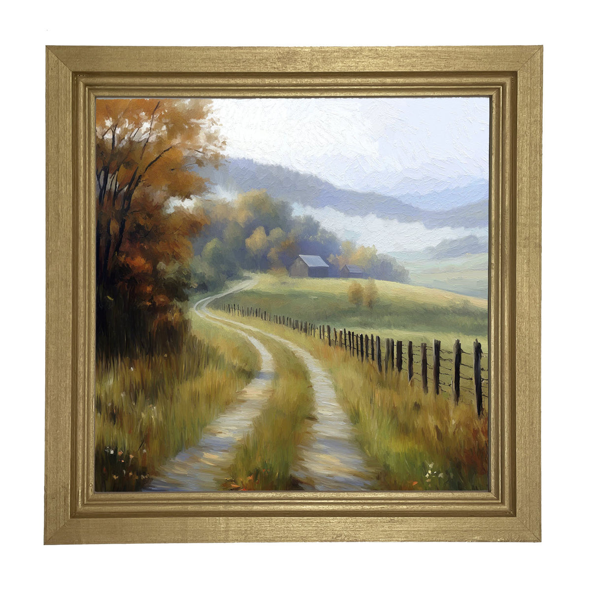 Meandering Country Road - Framed art