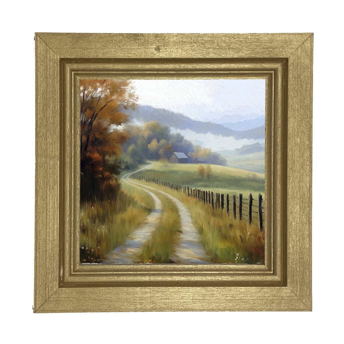 Meandering Country Road - Framed art