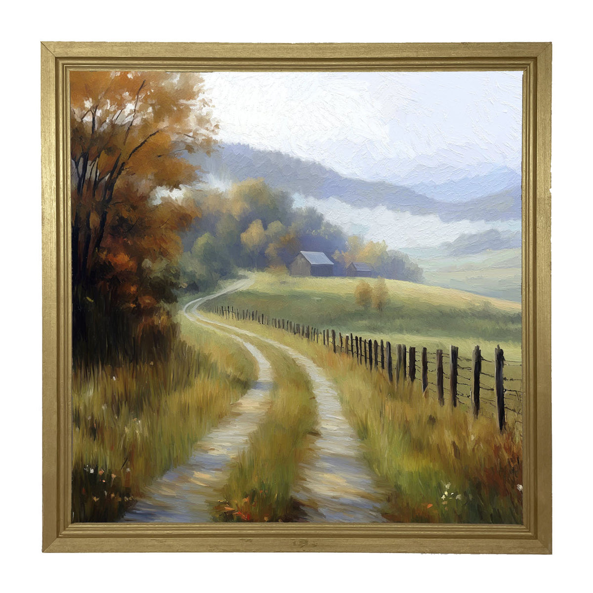 Meandering Country Road - Framed art