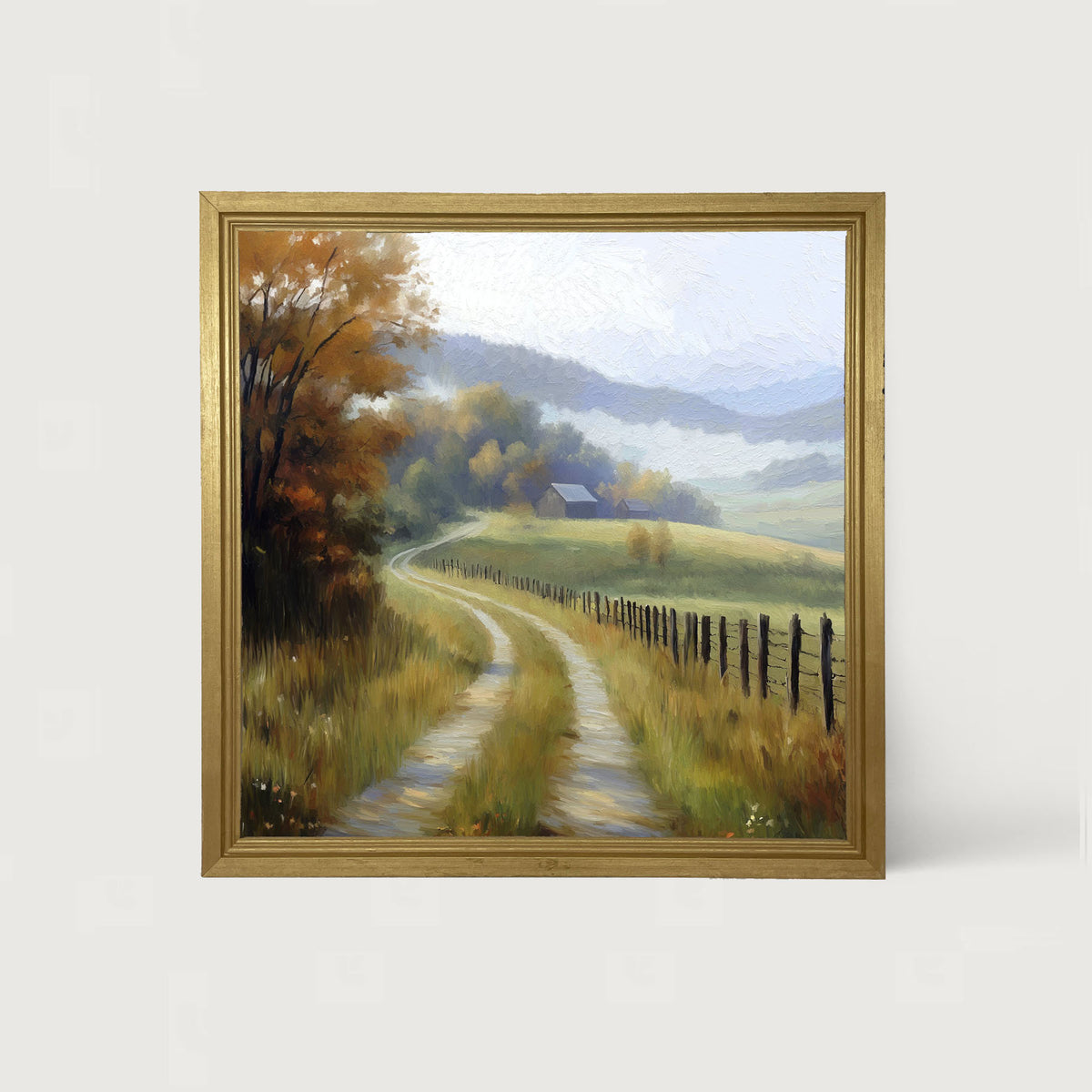 Meandering Country Road - Framed art