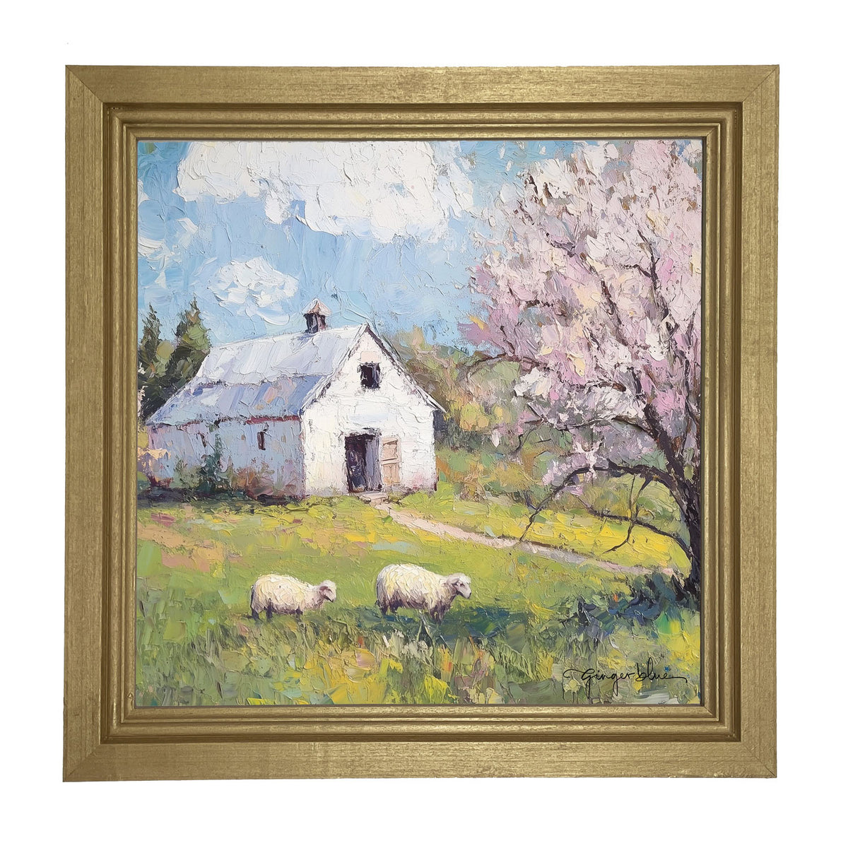 Sheep in Spring - Framed Art