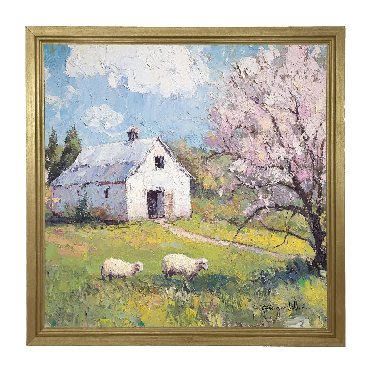 Sheep in Spring - Framed Art