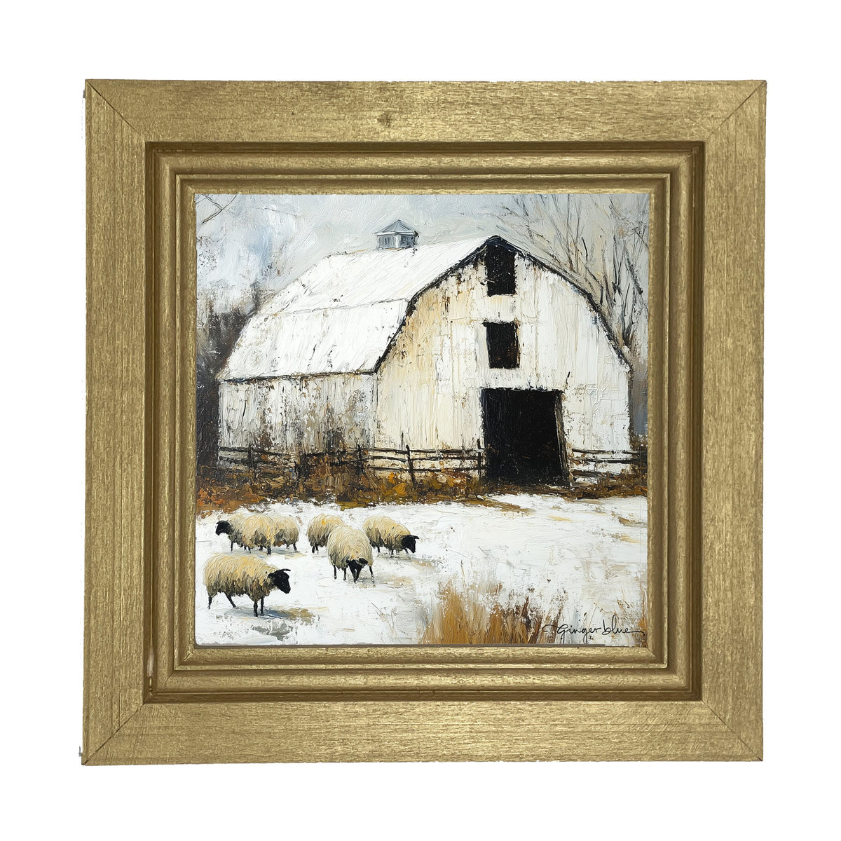 Sheep in Winter - Framed Art