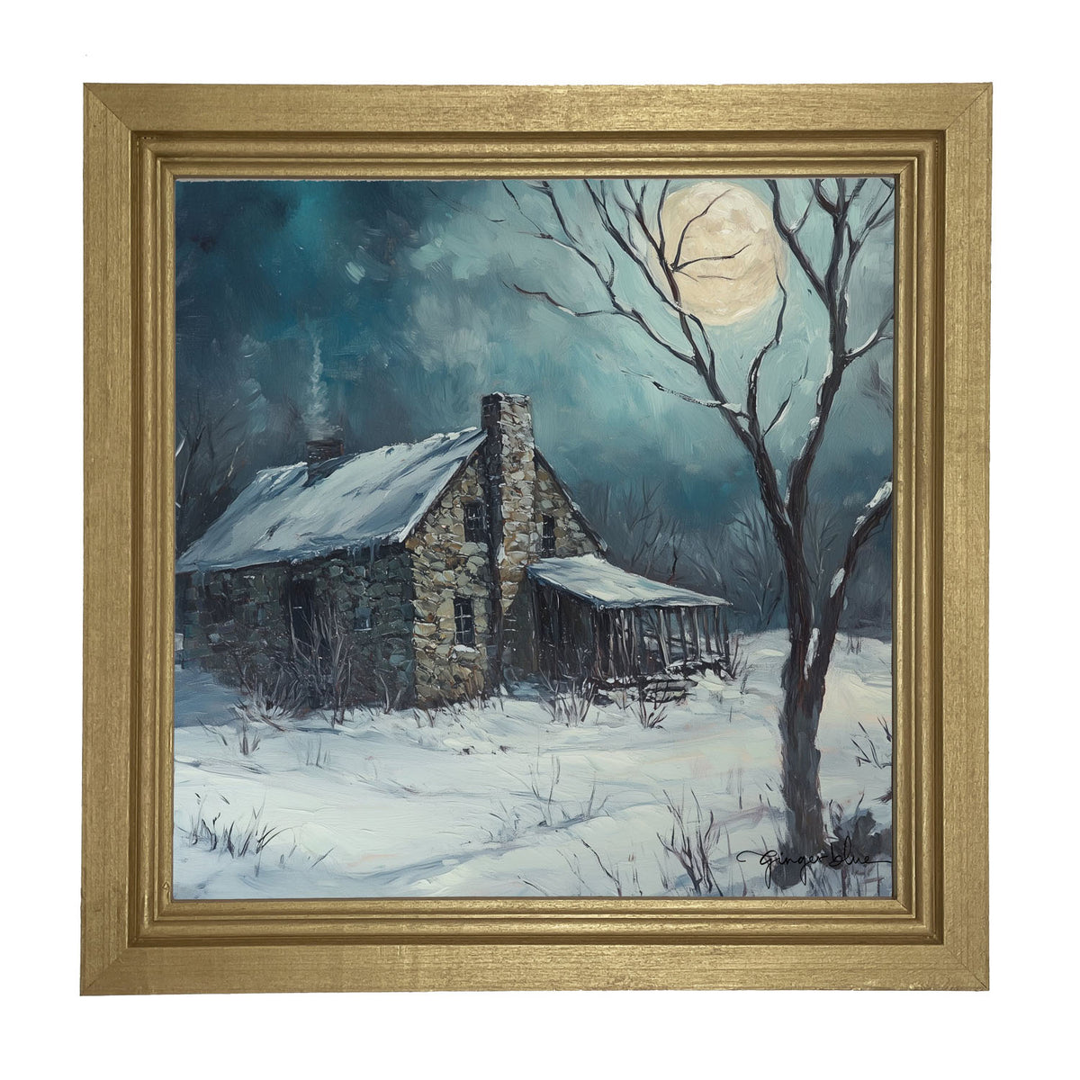 Country House in Winter - Framed Art