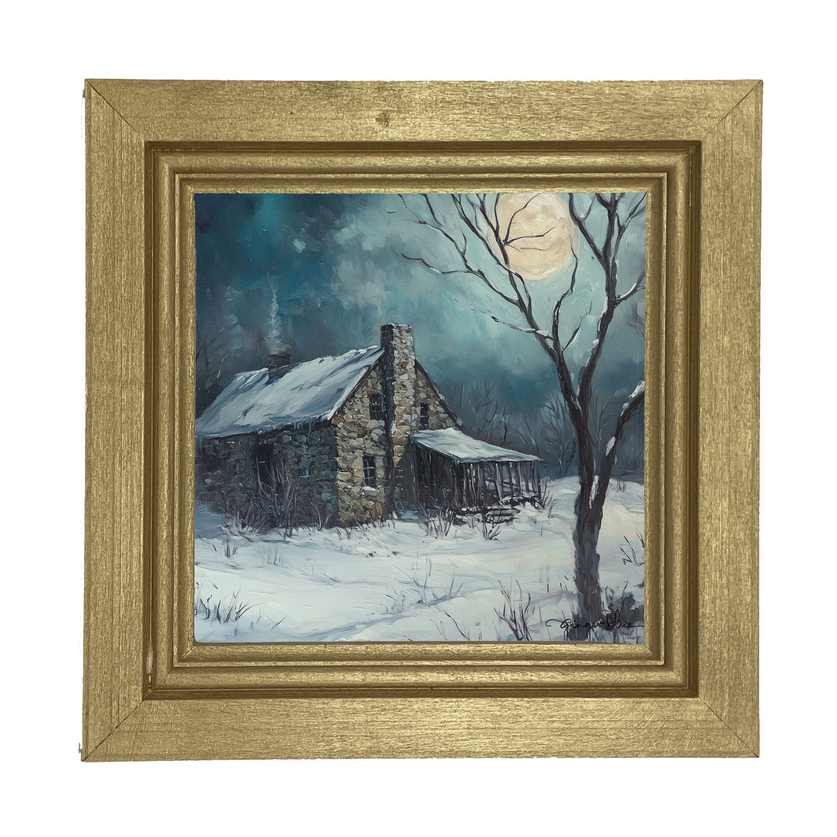Country House in Winter - Framed Art