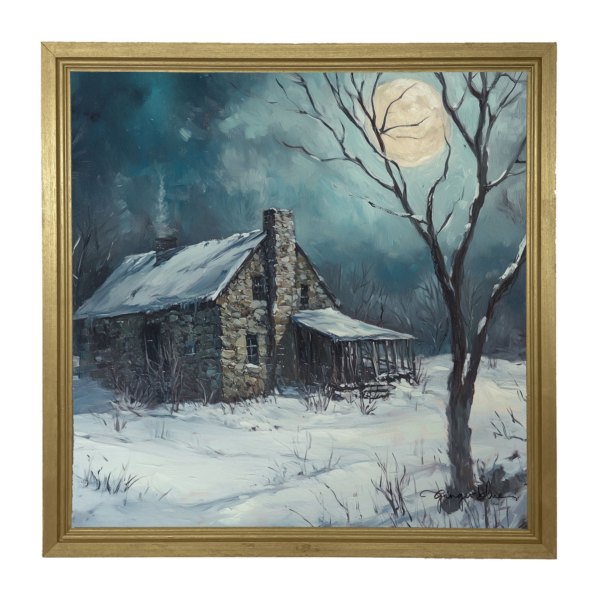 Country House in Winter - Framed Art