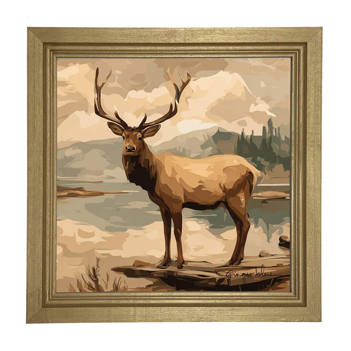 Adirondack Elk - Framed Art