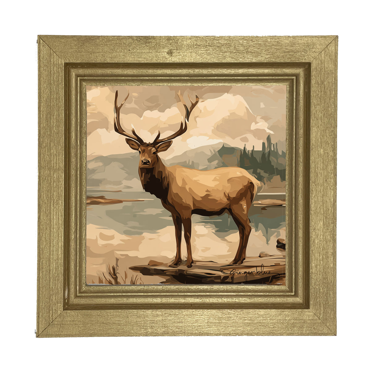 Adirondack Elk - Framed Art