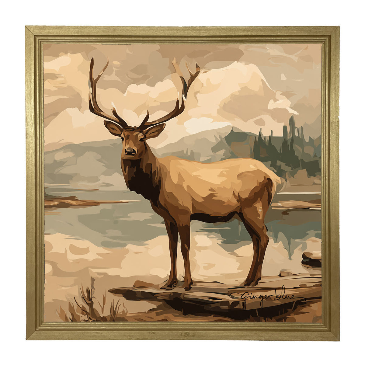 Adirondack Elk - Framed Art
