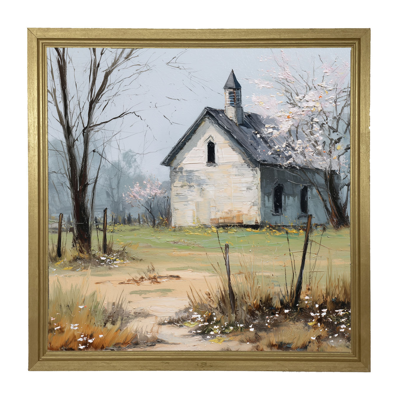 Country Church in Autumn - Framed Art