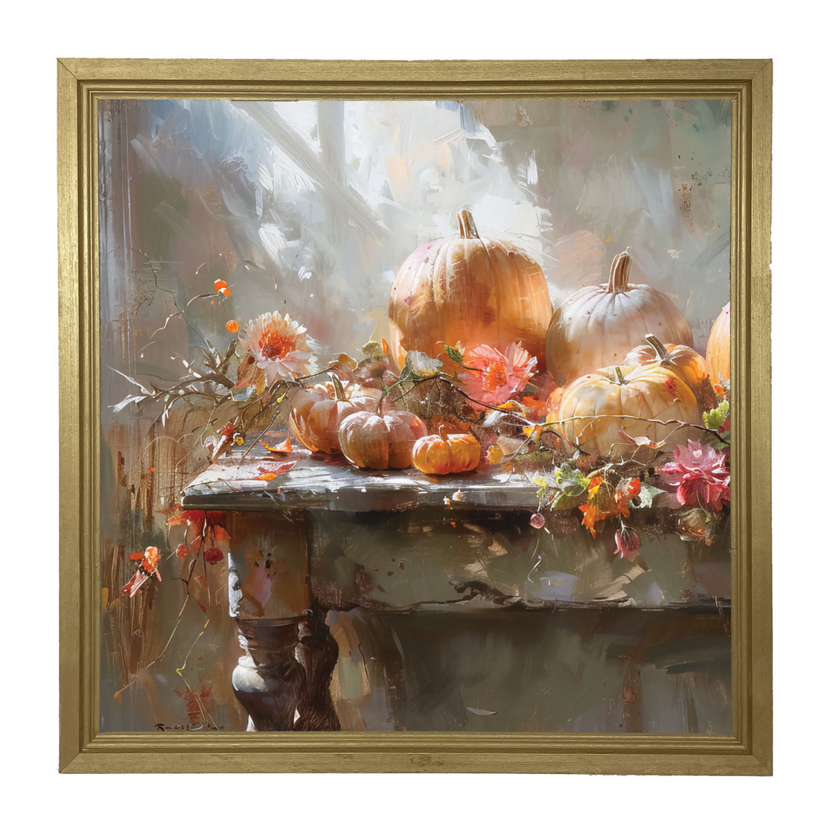 Farm Table Pumpkins - Framed Art