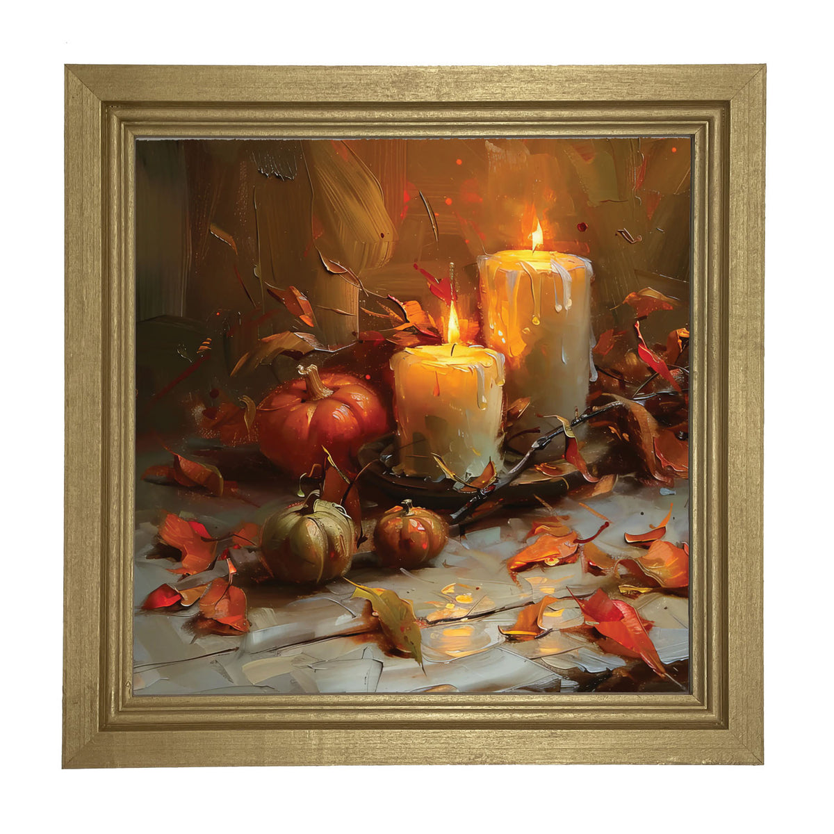 Candles and Pumpkins - Framed Art