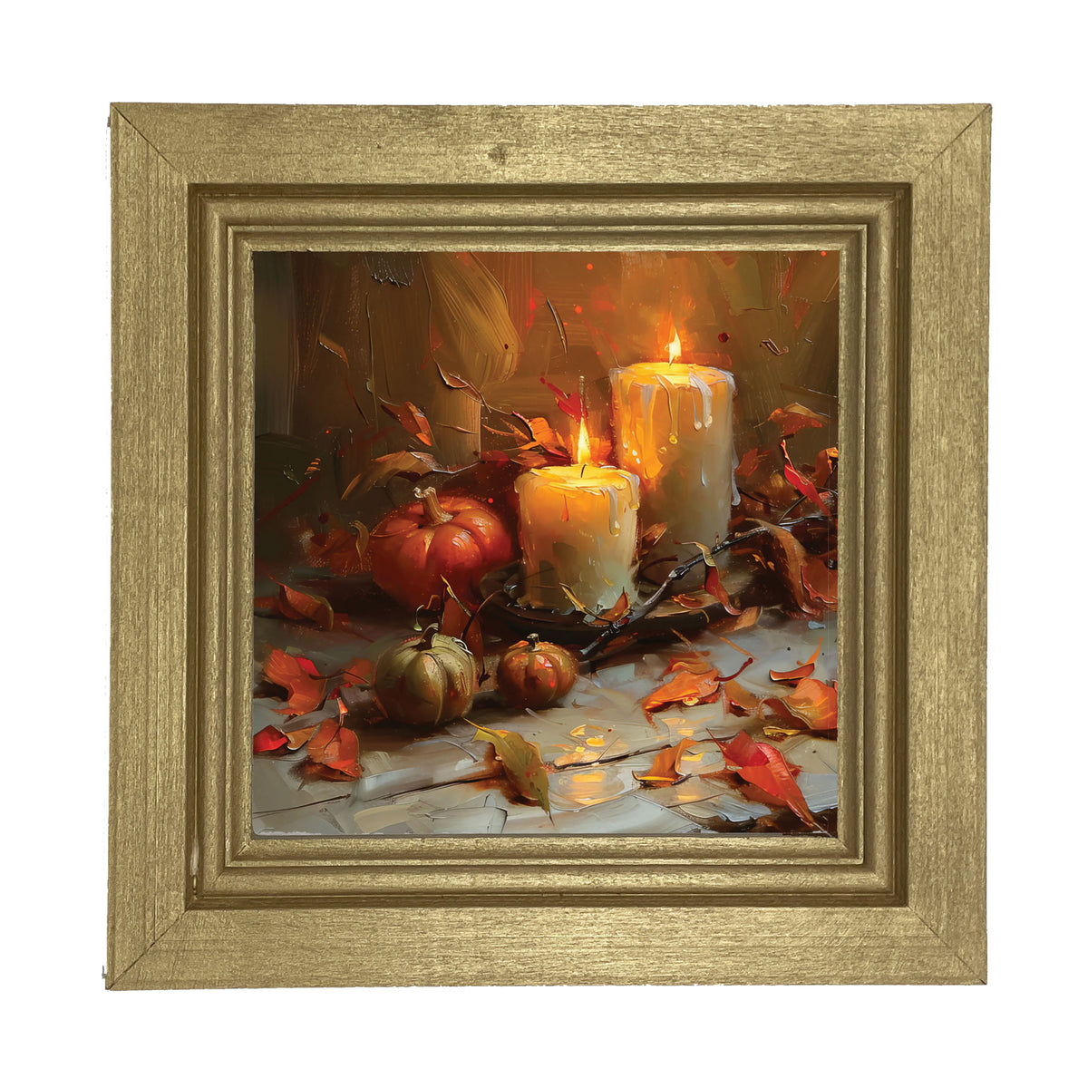 Candles and Pumpkins - Framed Art