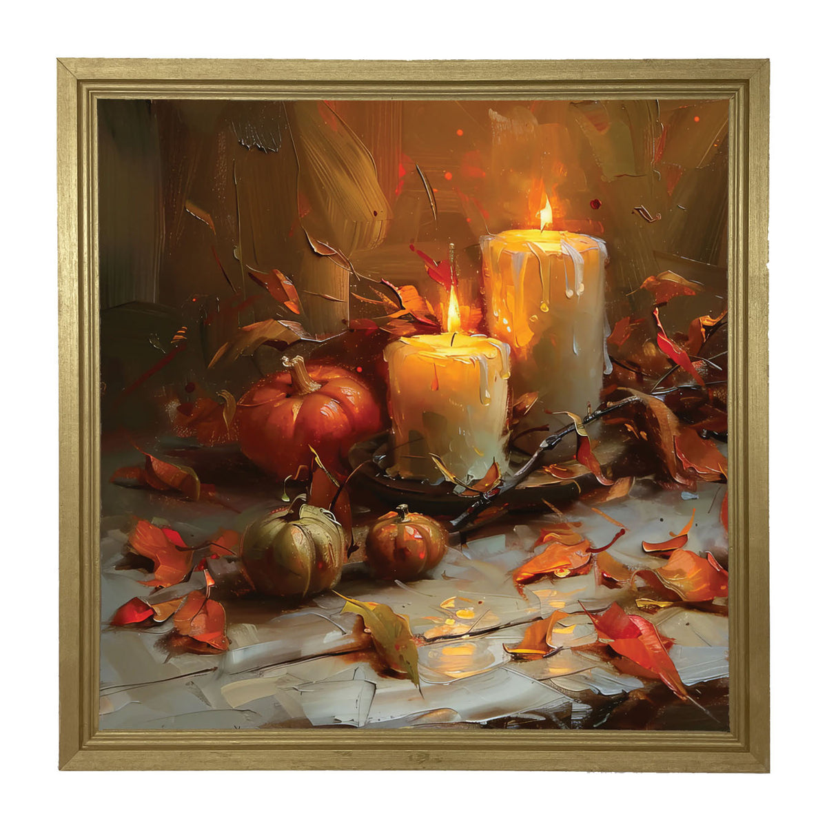 Candles and Pumpkins - Framed Art