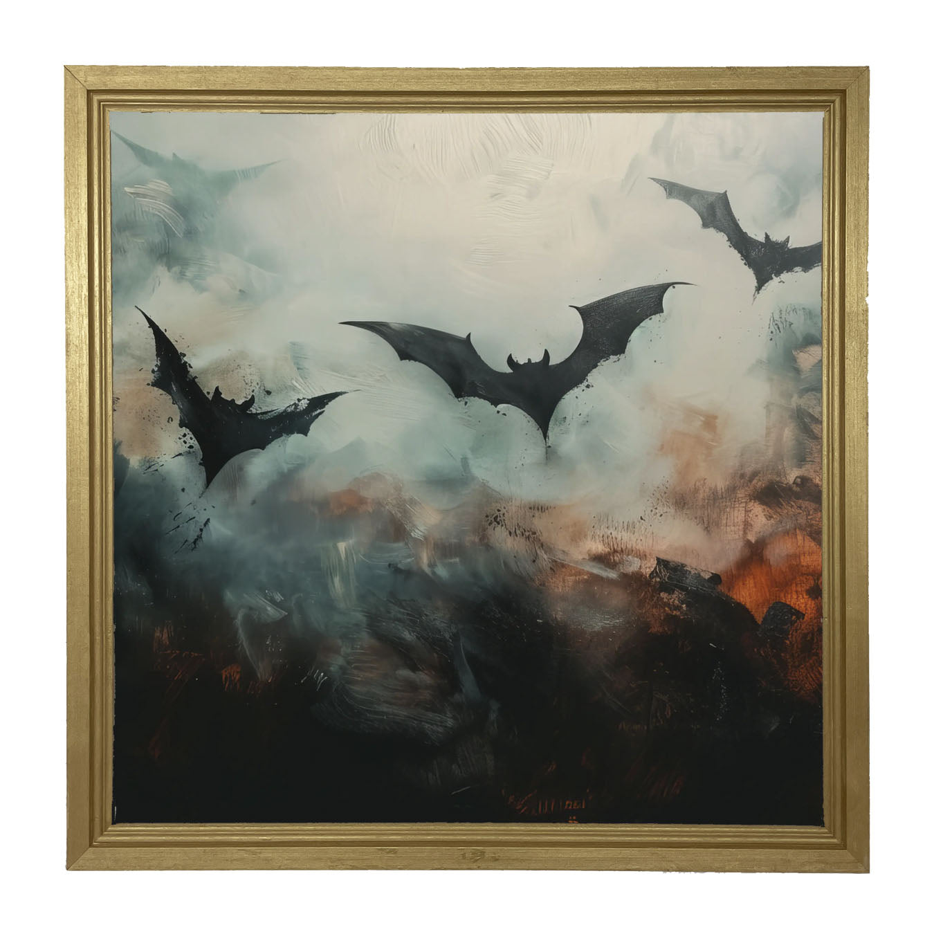 Bats in the moonlight - Framed Art