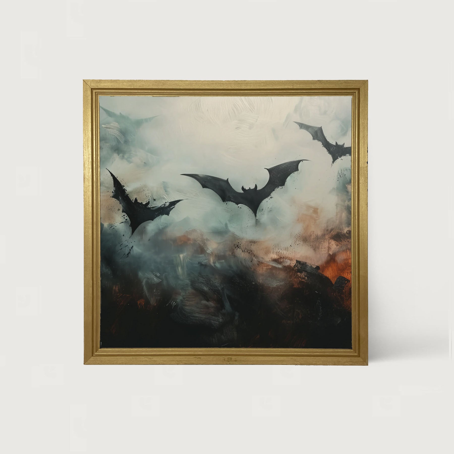 Bats in the moonlight - Framed Art
