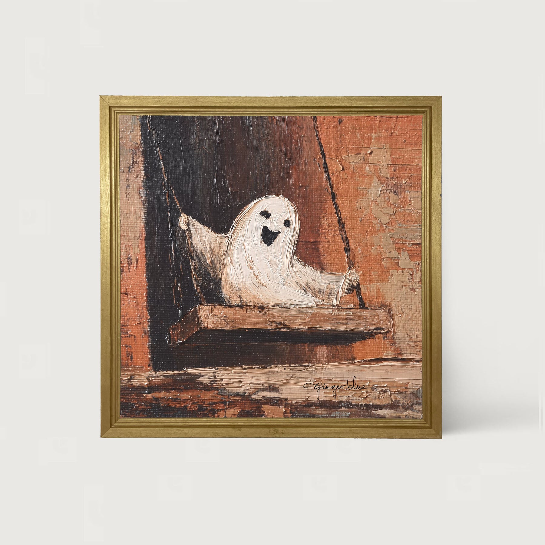 Ghost Enjoying a Swing - Framed Art