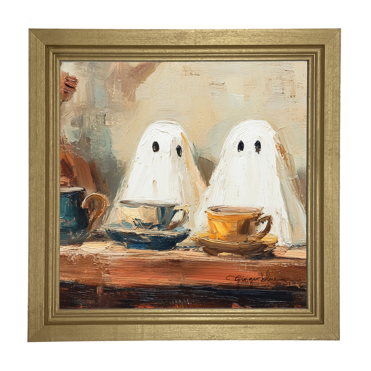 Ghosts Enjoying Tea - Framed Art