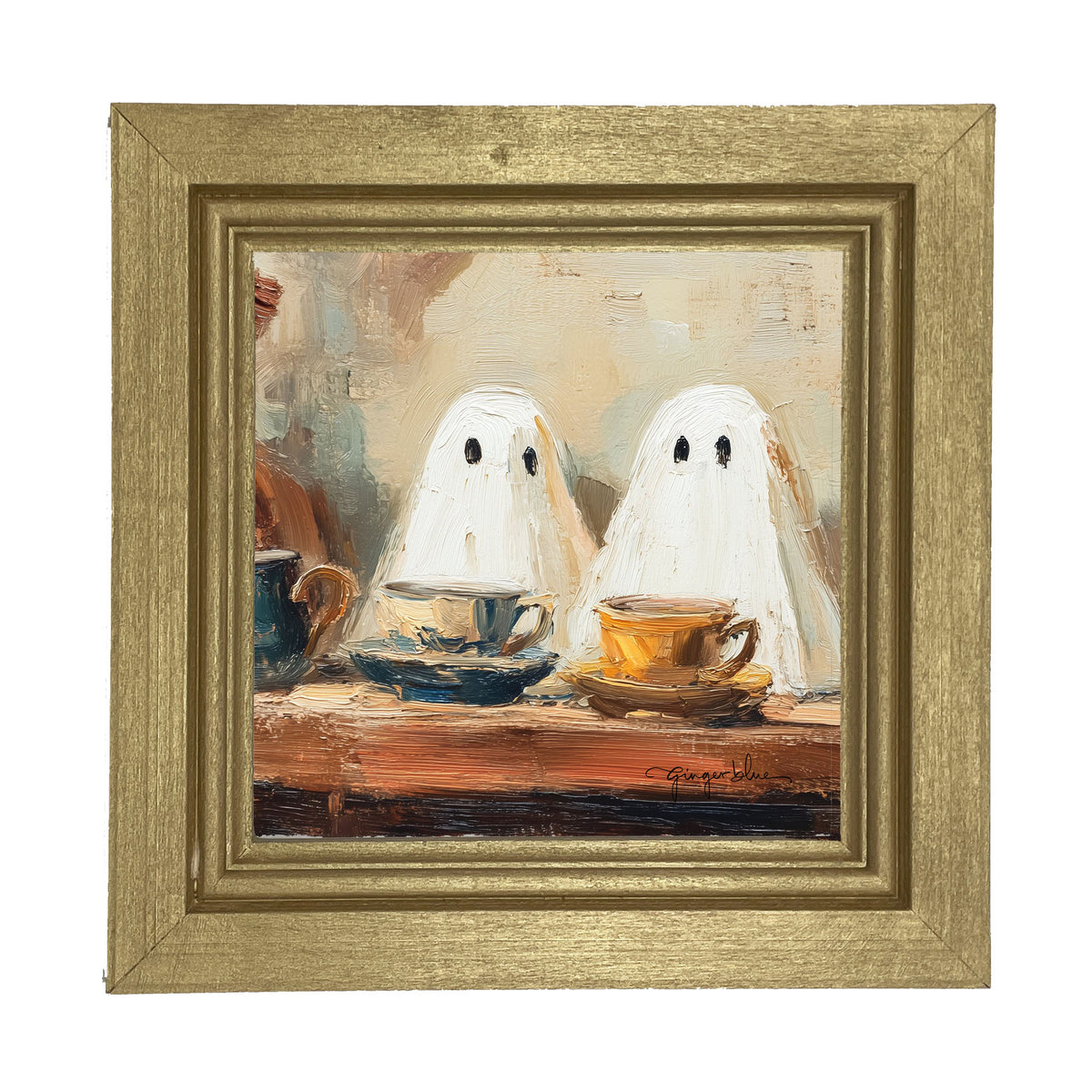 Ghosts Enjoying Tea - Framed Art