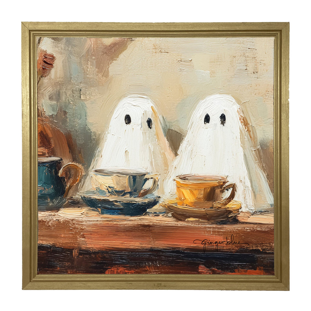 Ghosts Enjoying Tea - Framed Art
