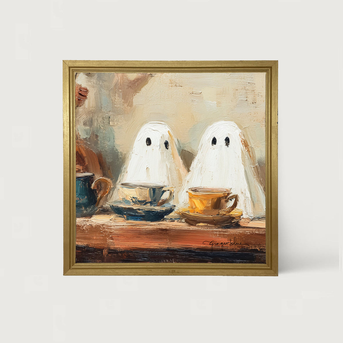 Ghosts Enjoying Tea - Framed Art