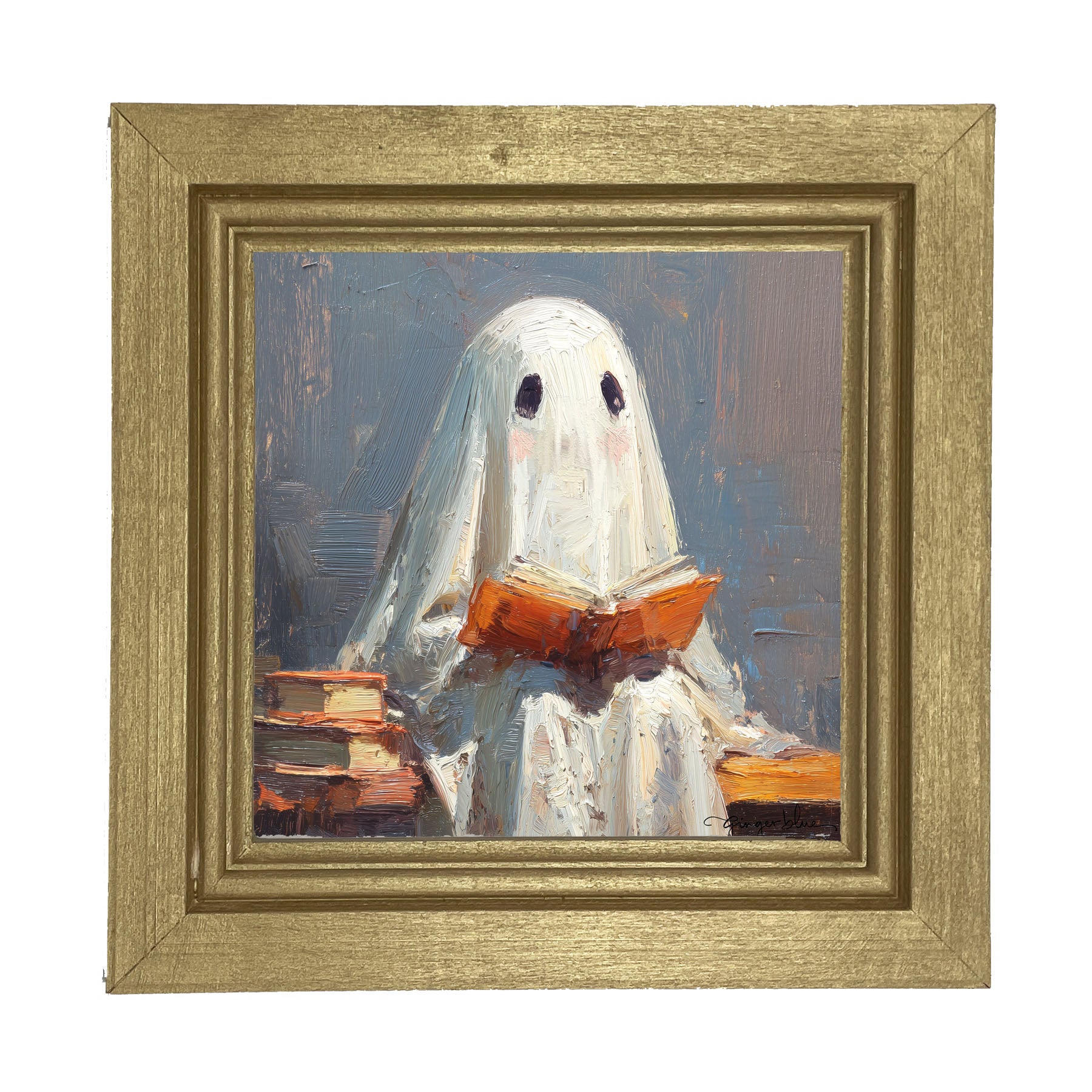 Ghost Reading a Book - Framed Art