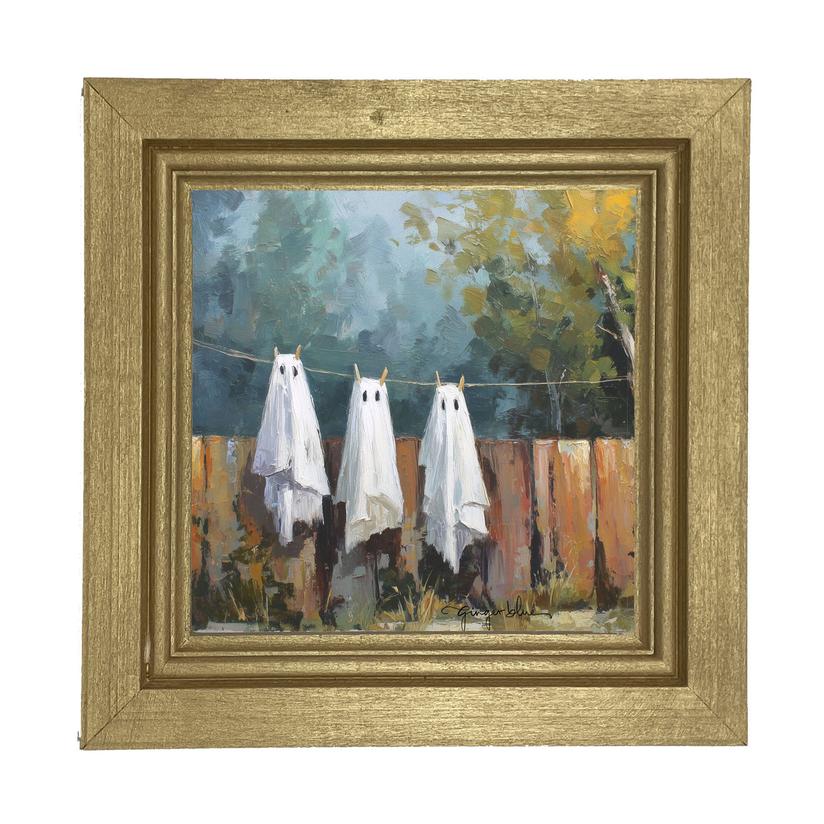 Ghost Costumes Drying - Framed Art