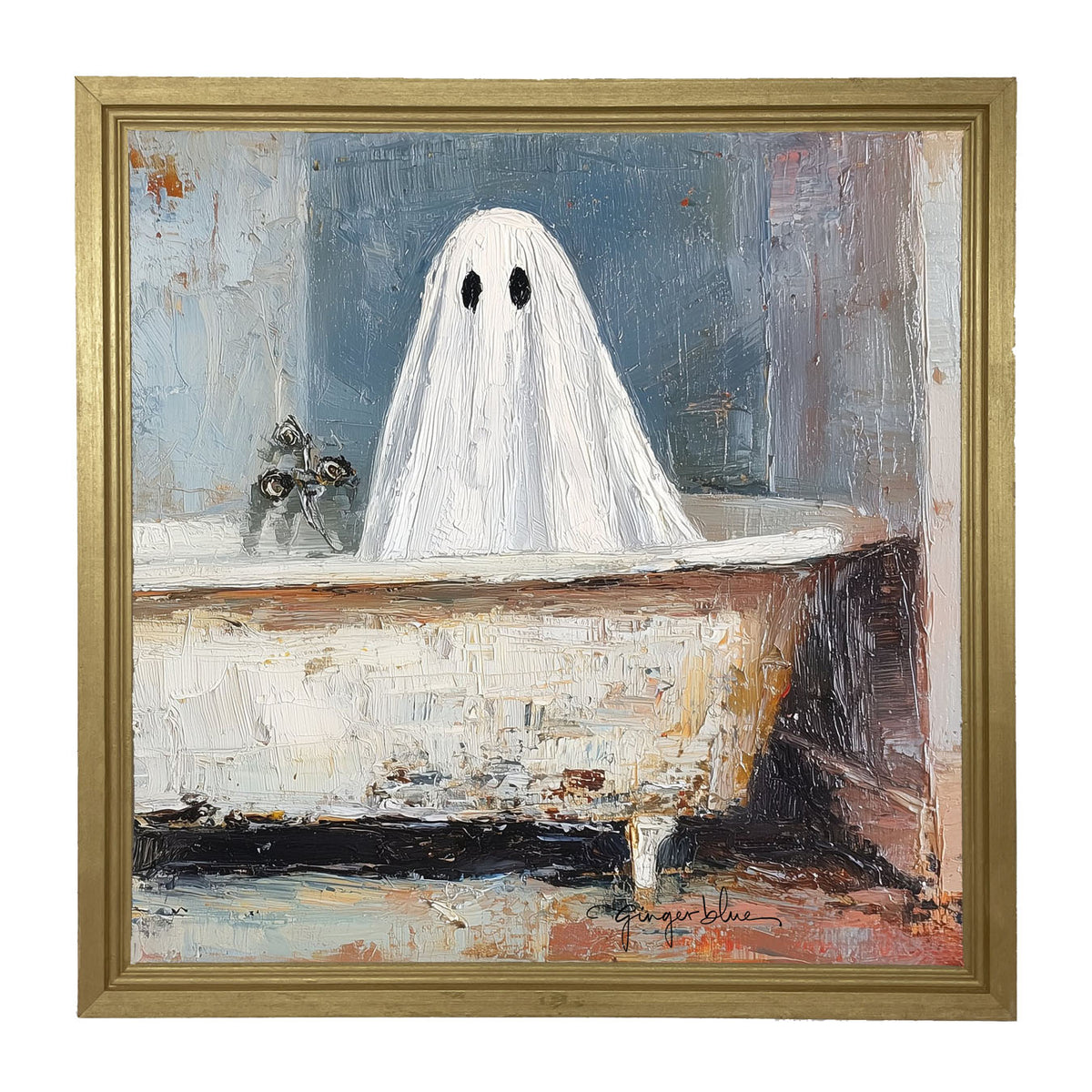 Ghost taking a Bath - Framed Art