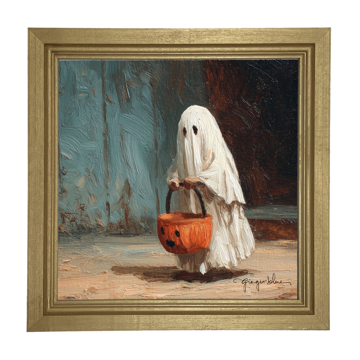 Ghostly Trick or Treater - Framed Art