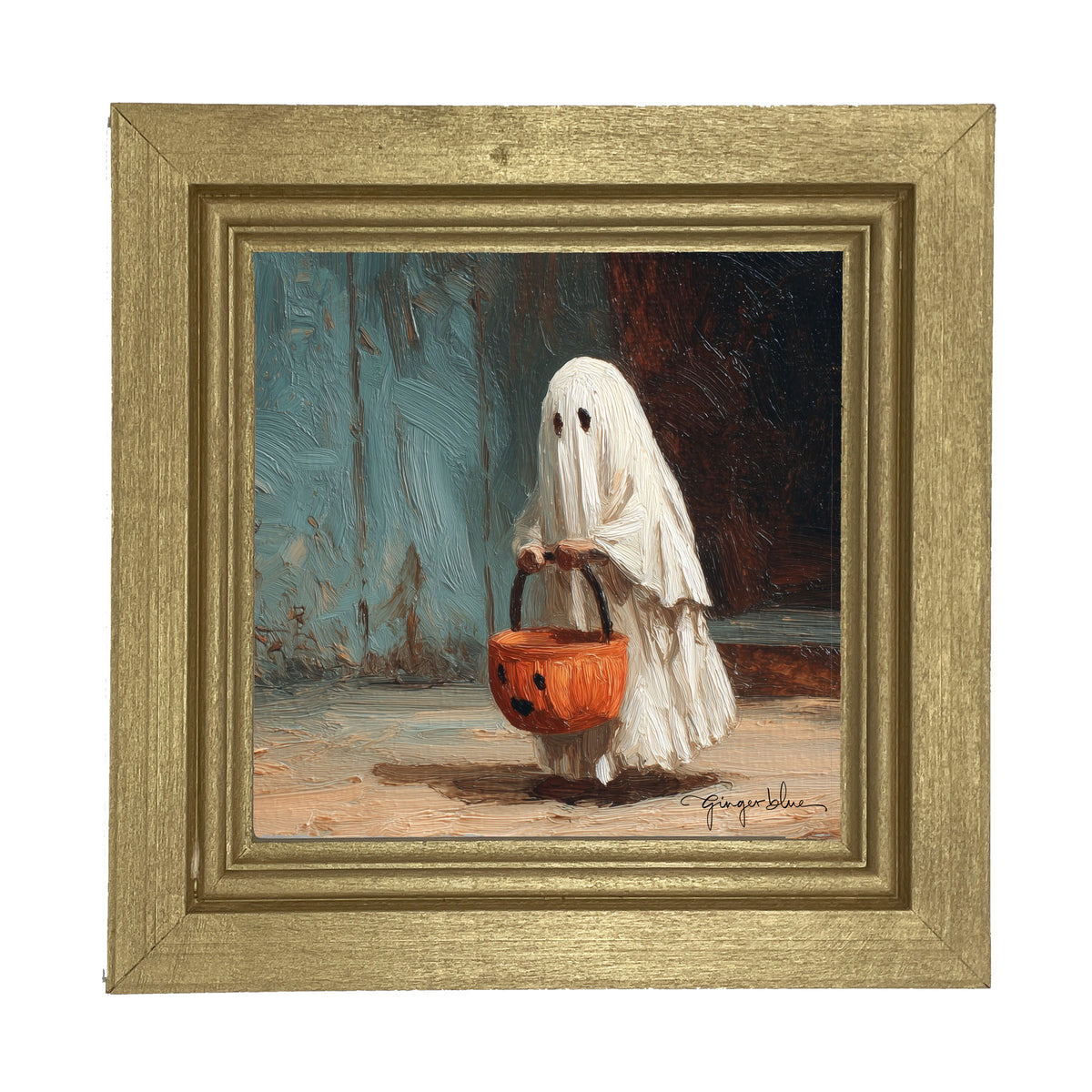 Ghostly Trick or Treater - Framed Art