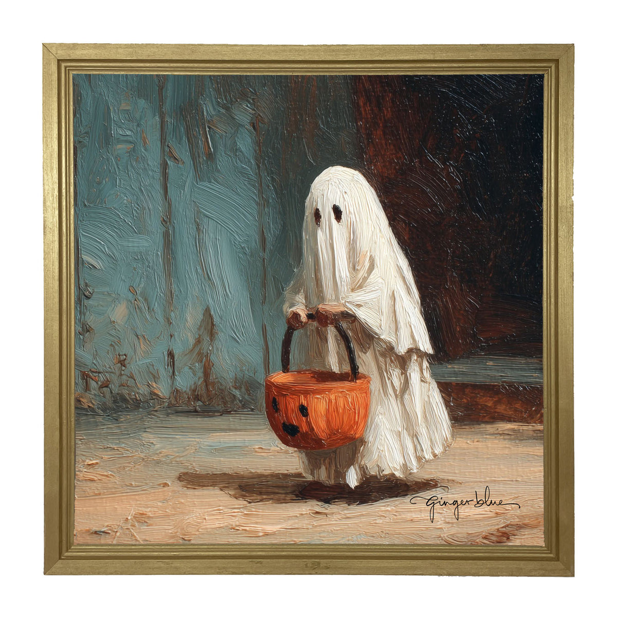 Ghostly Trick or Treater - Framed Art
