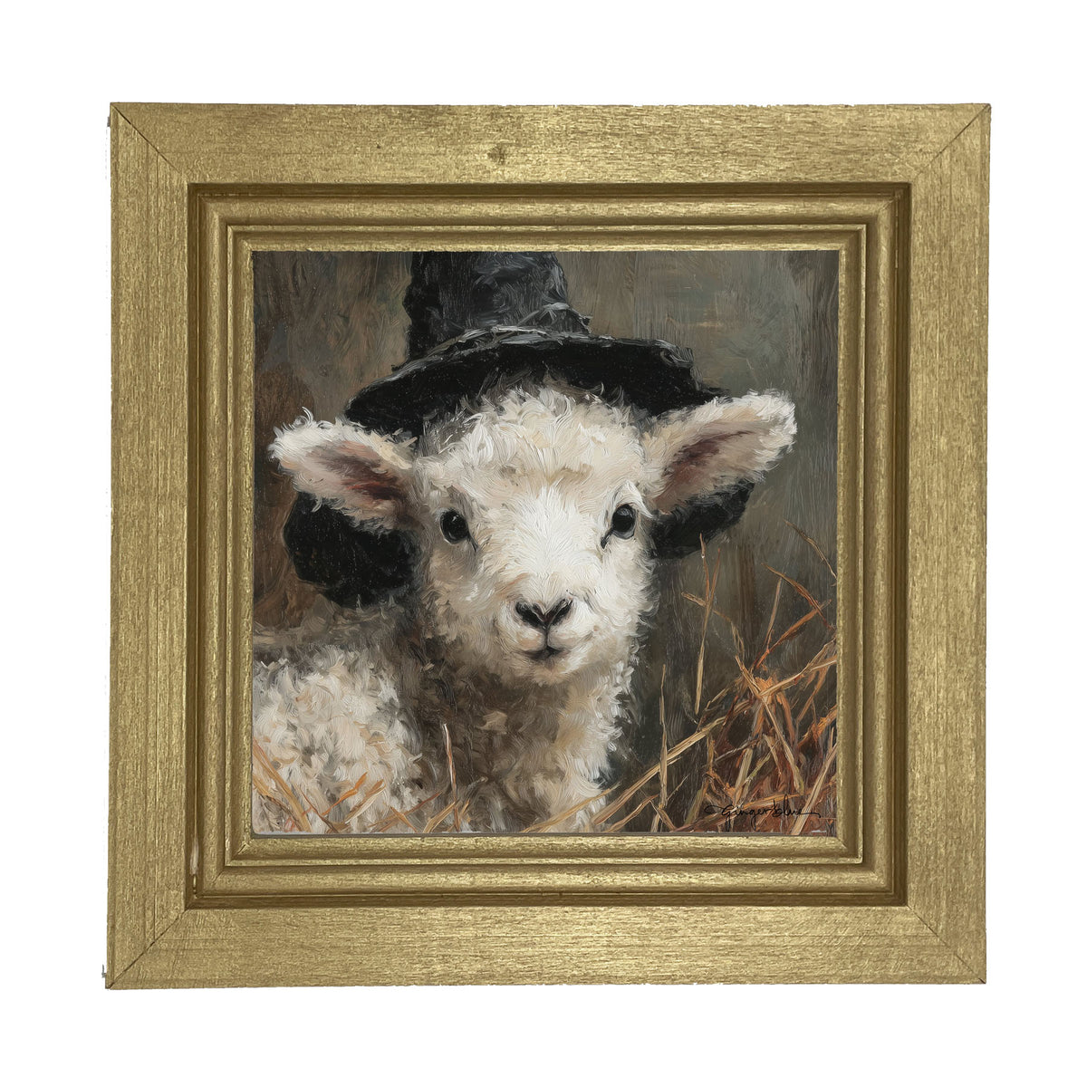 Witch Hat Lamb - Framed Art