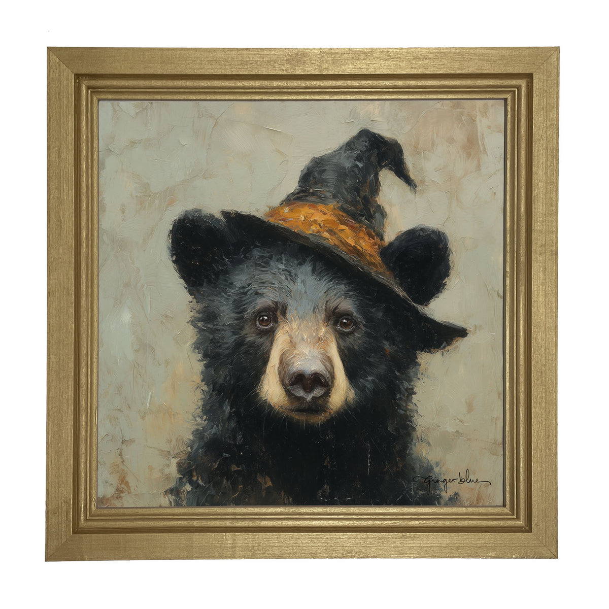 Witch Hat Black Bear - Framed Art