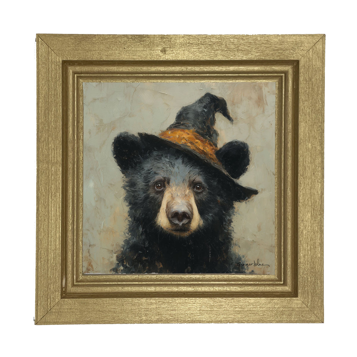 Witch Hat Black Bear - Framed Art