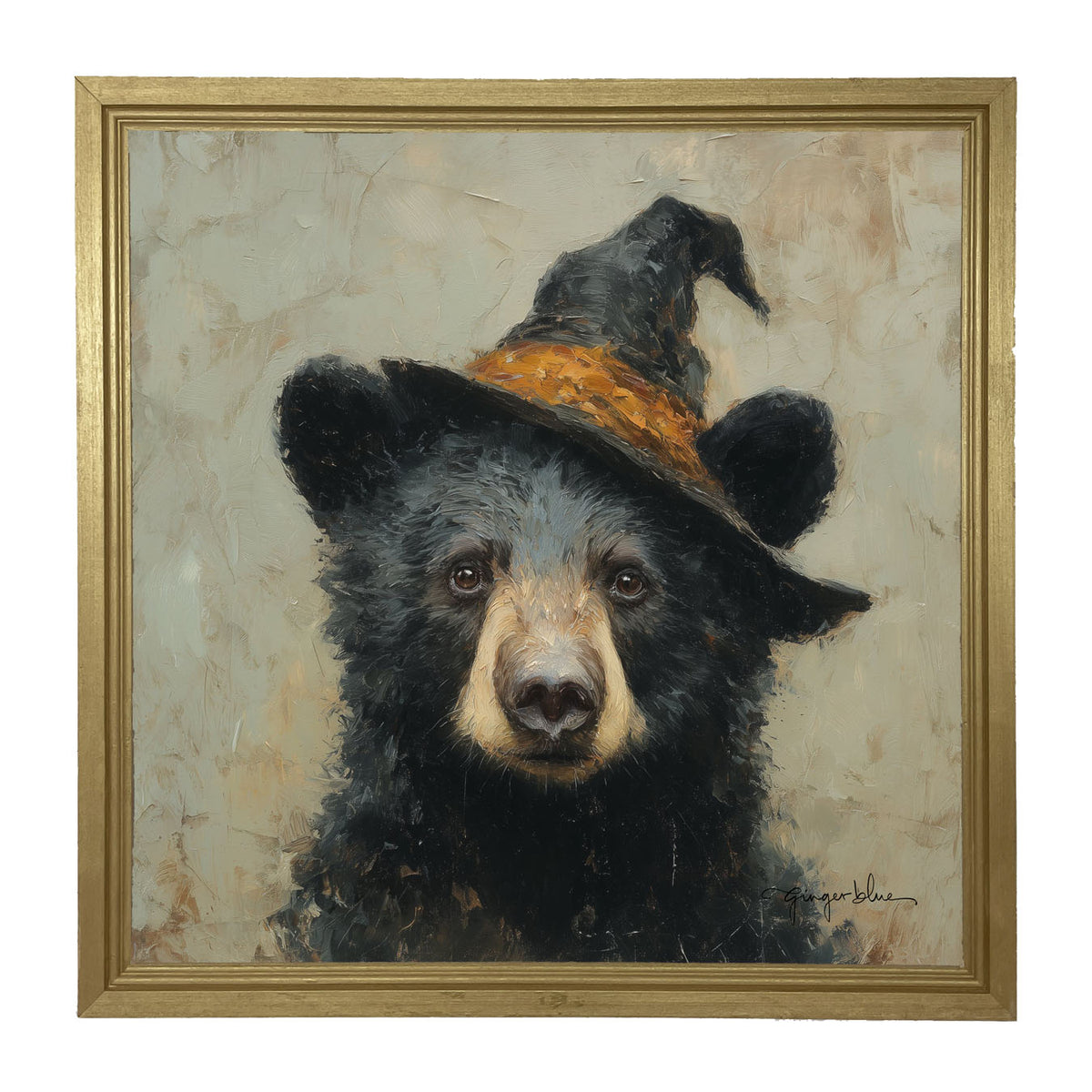 Witch Hat Black Bear - Framed Art