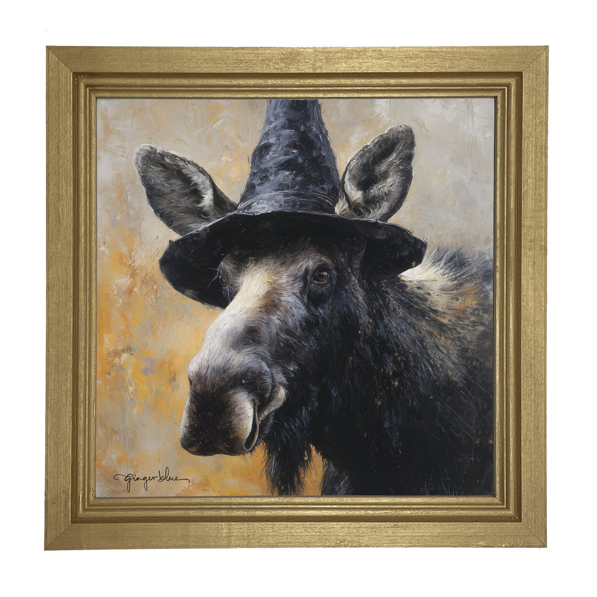 Witch Hat Moose - Framed Art