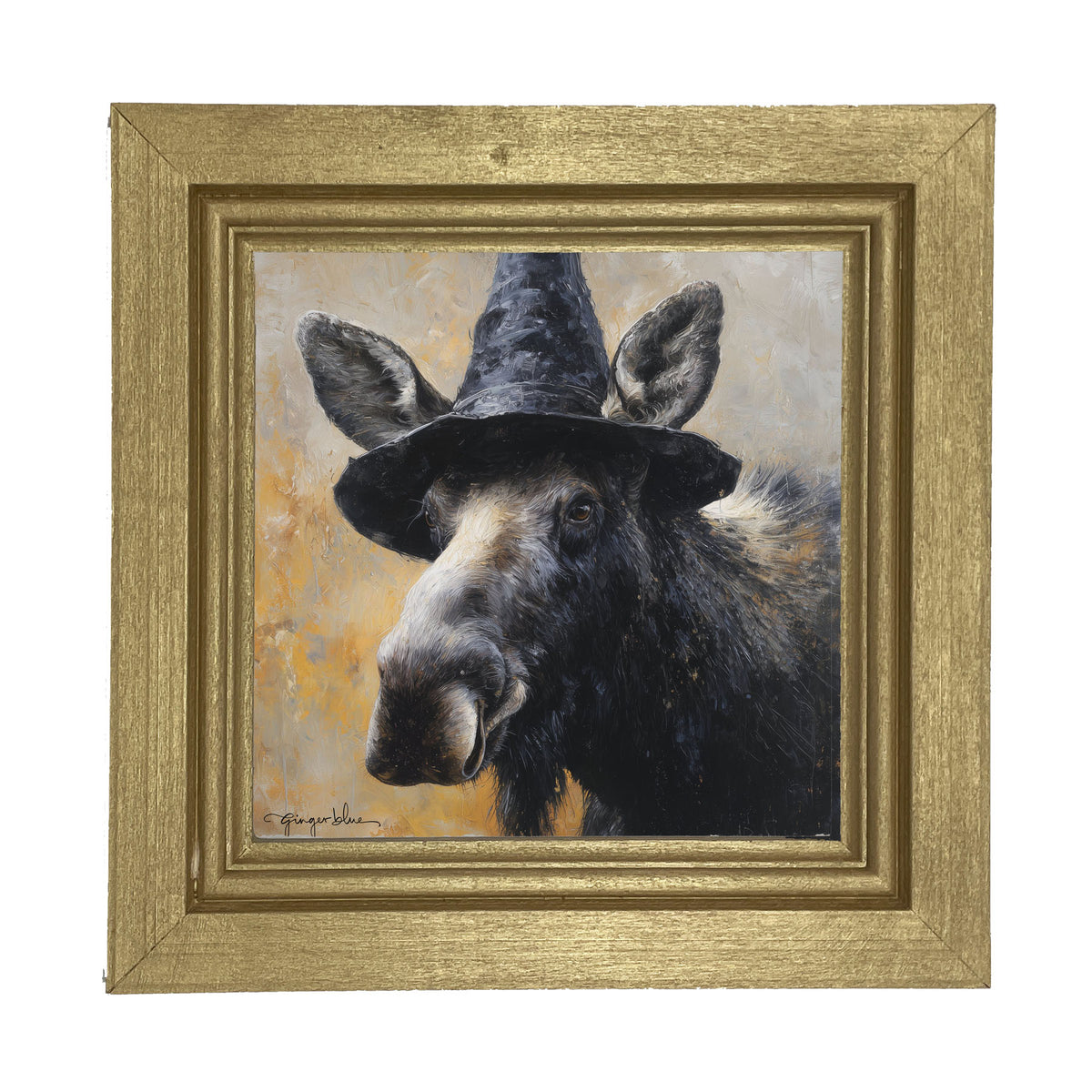Witch Hat Moose - Framed Art