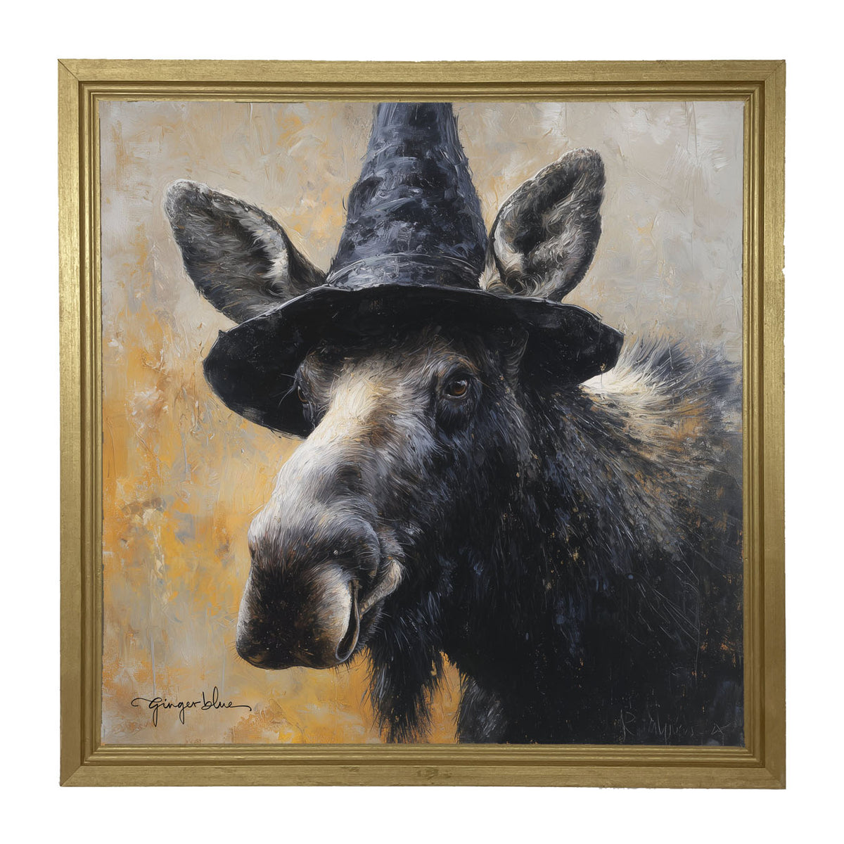 Witch Hat Moose - Framed Art