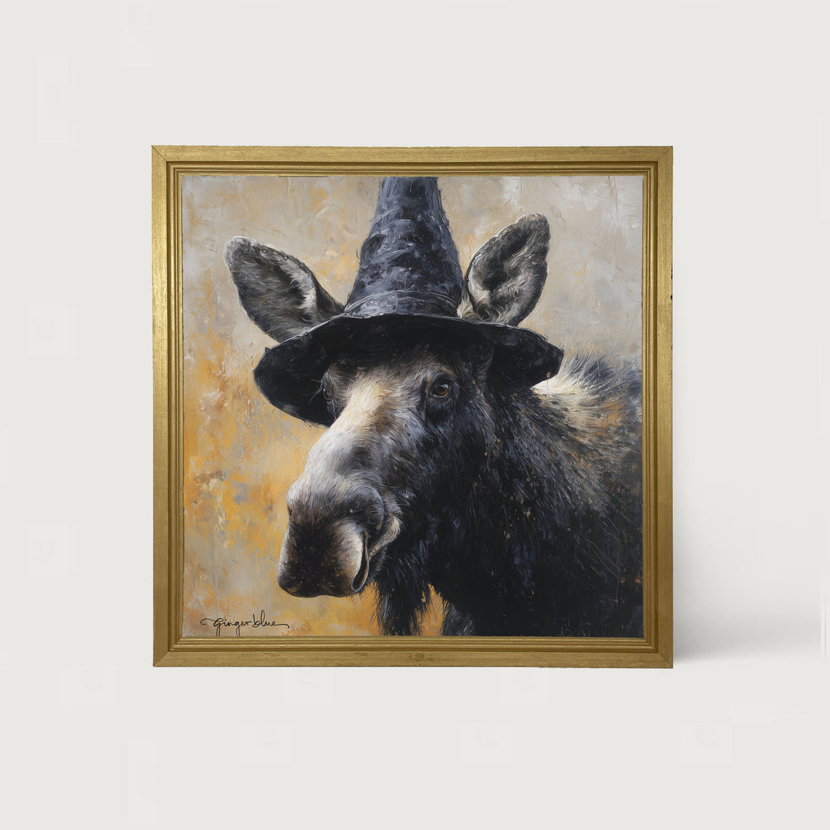 Witch Hat Moose - Framed Art