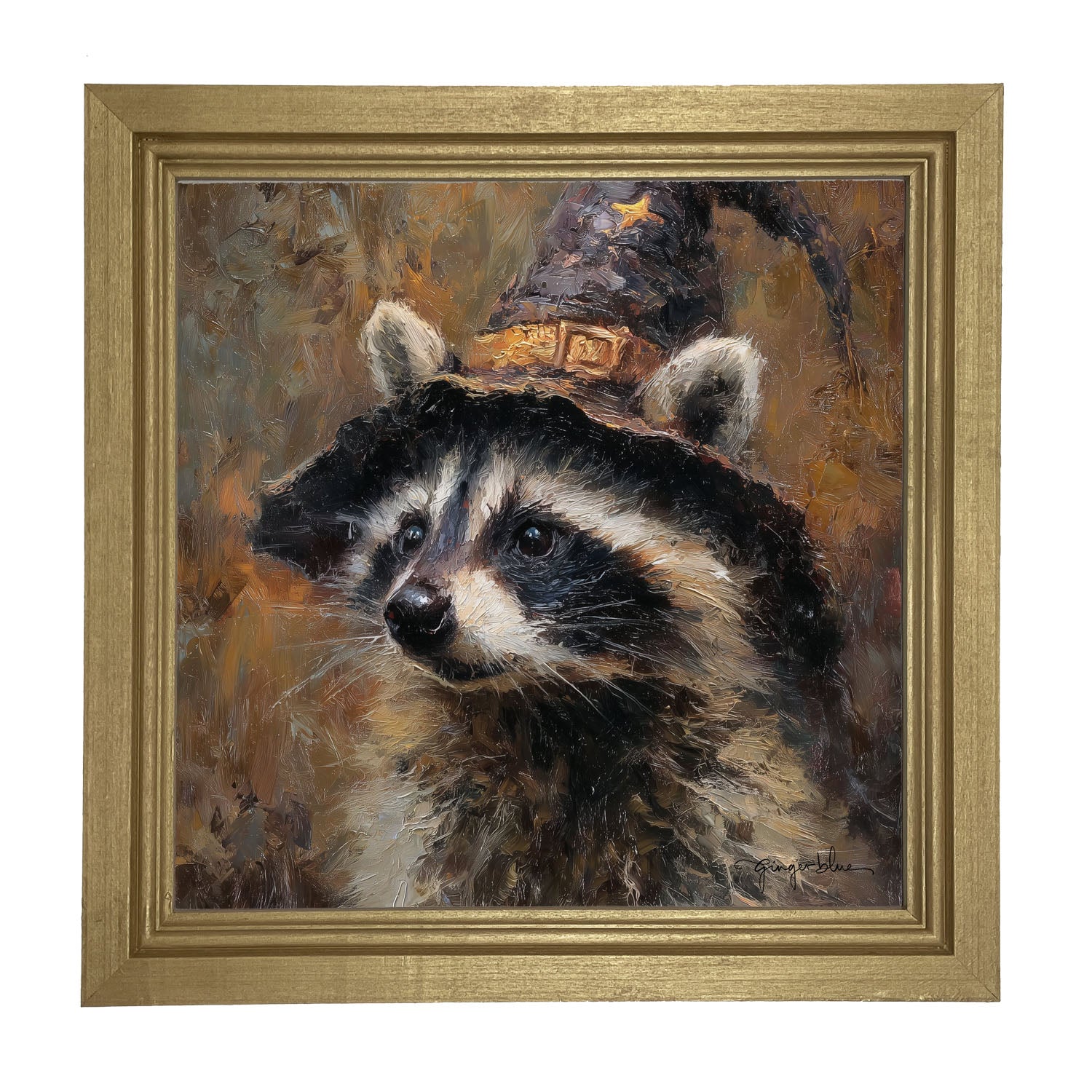 Witch Hat Raccoon - Framed Art