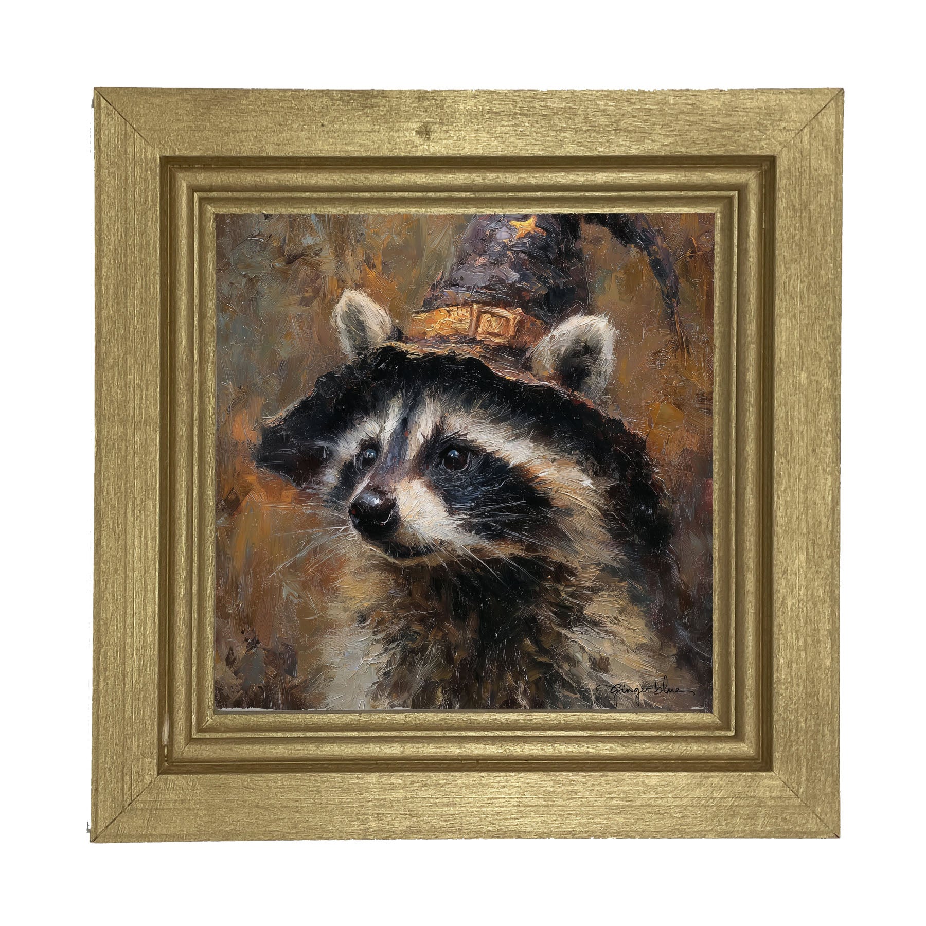 Witch Hat Raccoon - Framed Art