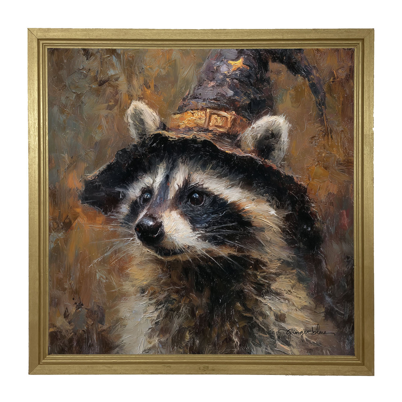 Witch Hat Raccoon - Framed Art