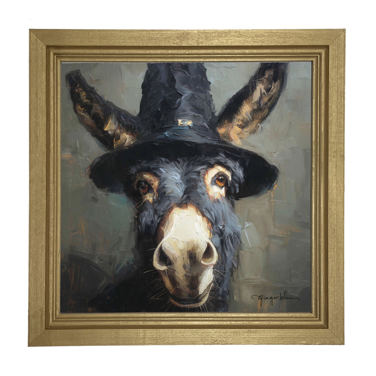 Witch Hat Donkey - Framed Art