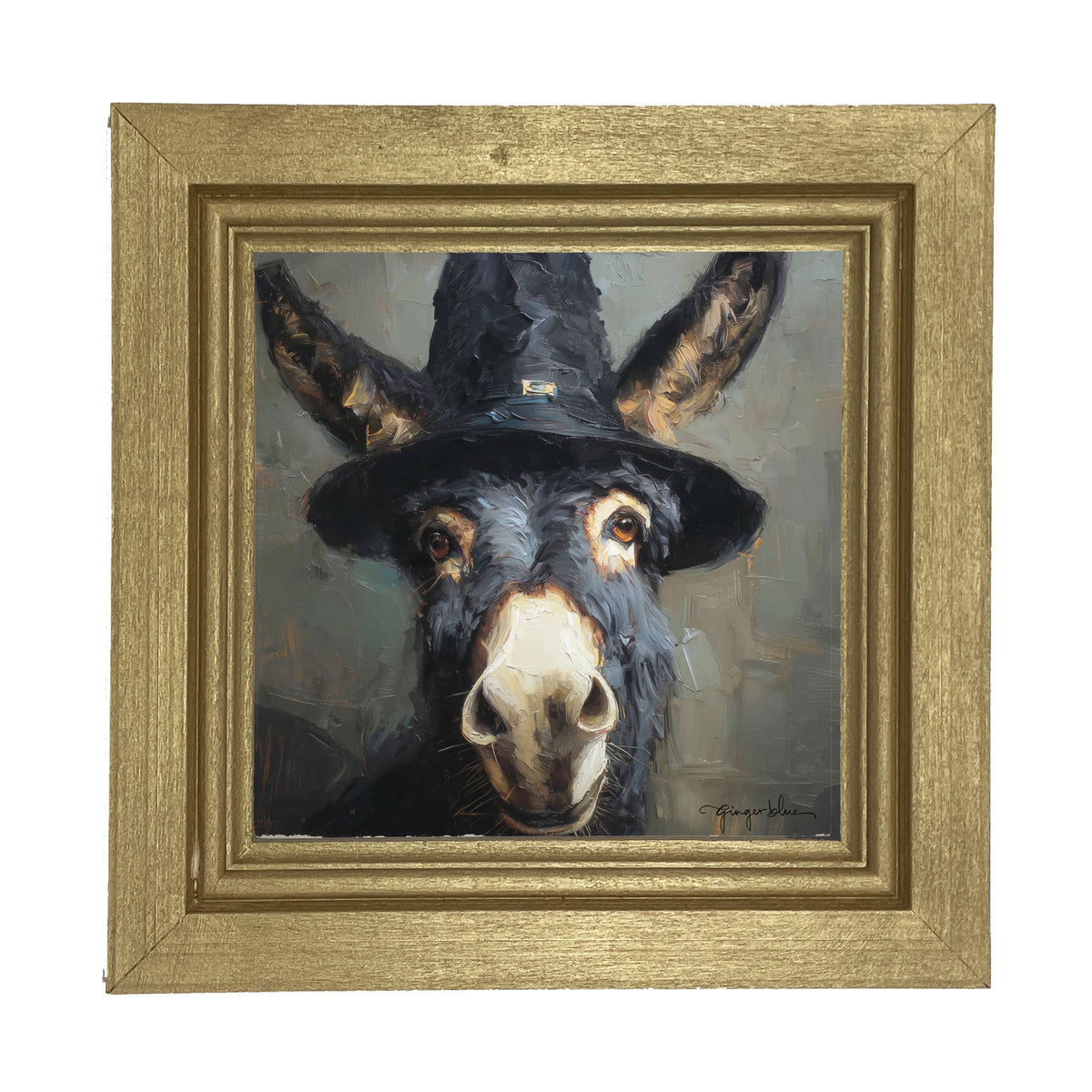 Witch Hat Donkey - Framed Art