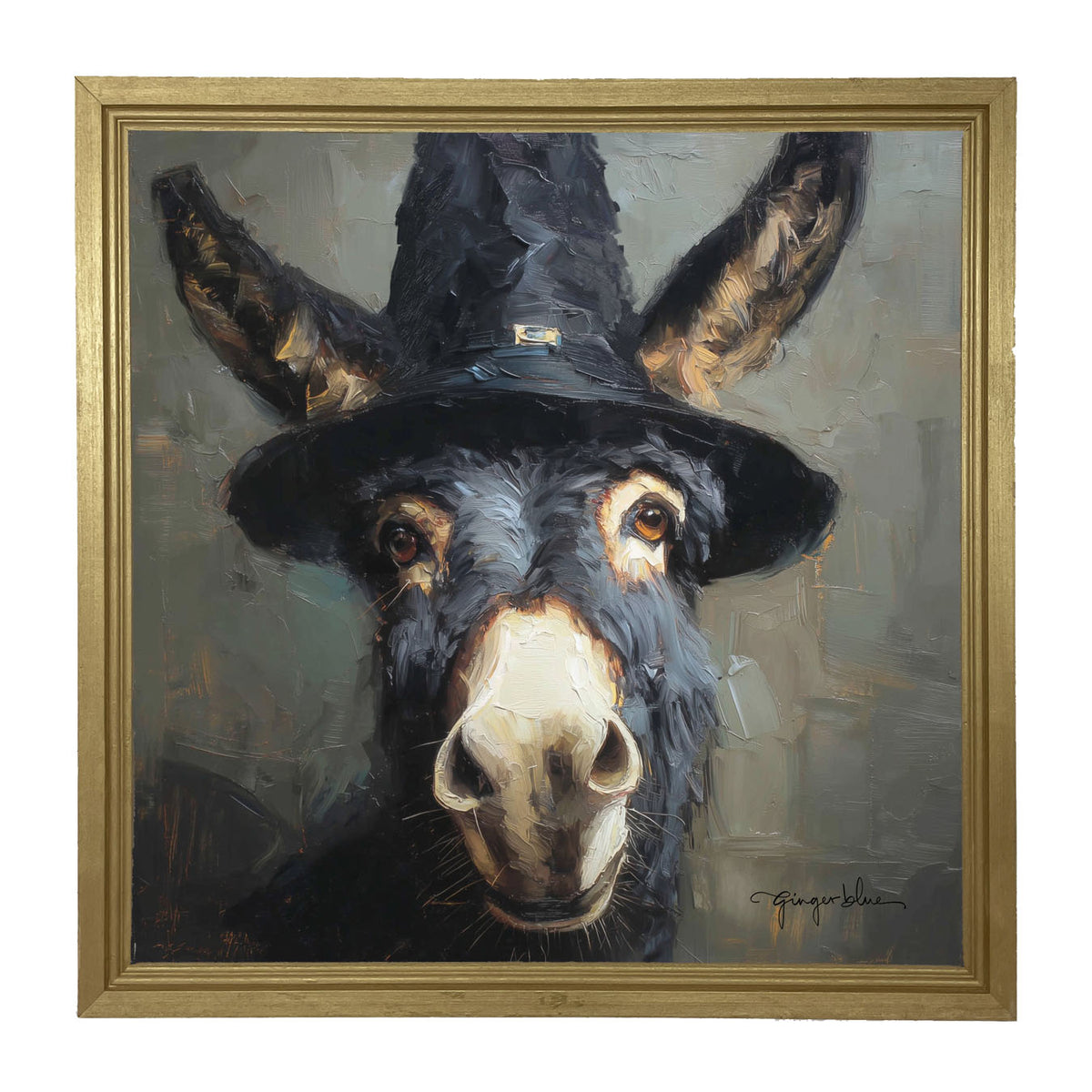 Witch Hat Donkey - Framed Art