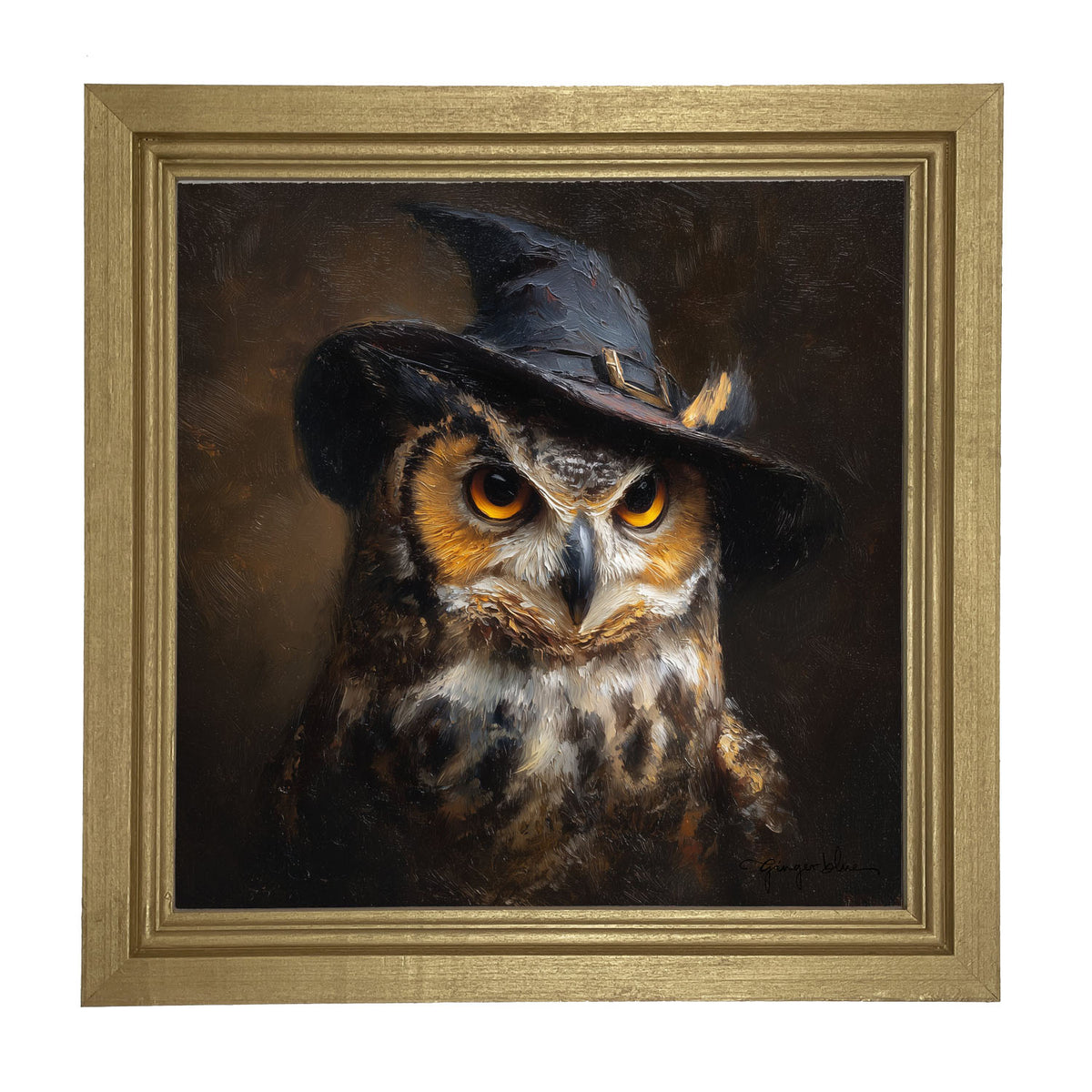 Witch Hat Owl - Framed Art