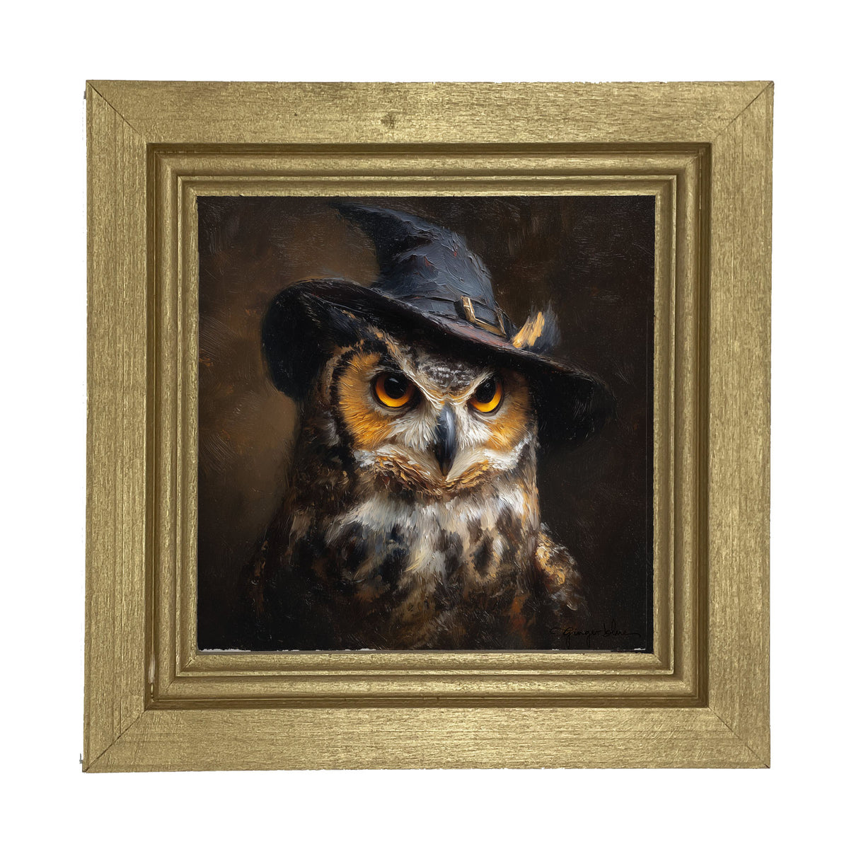 Witch Hat Owl - Framed Art