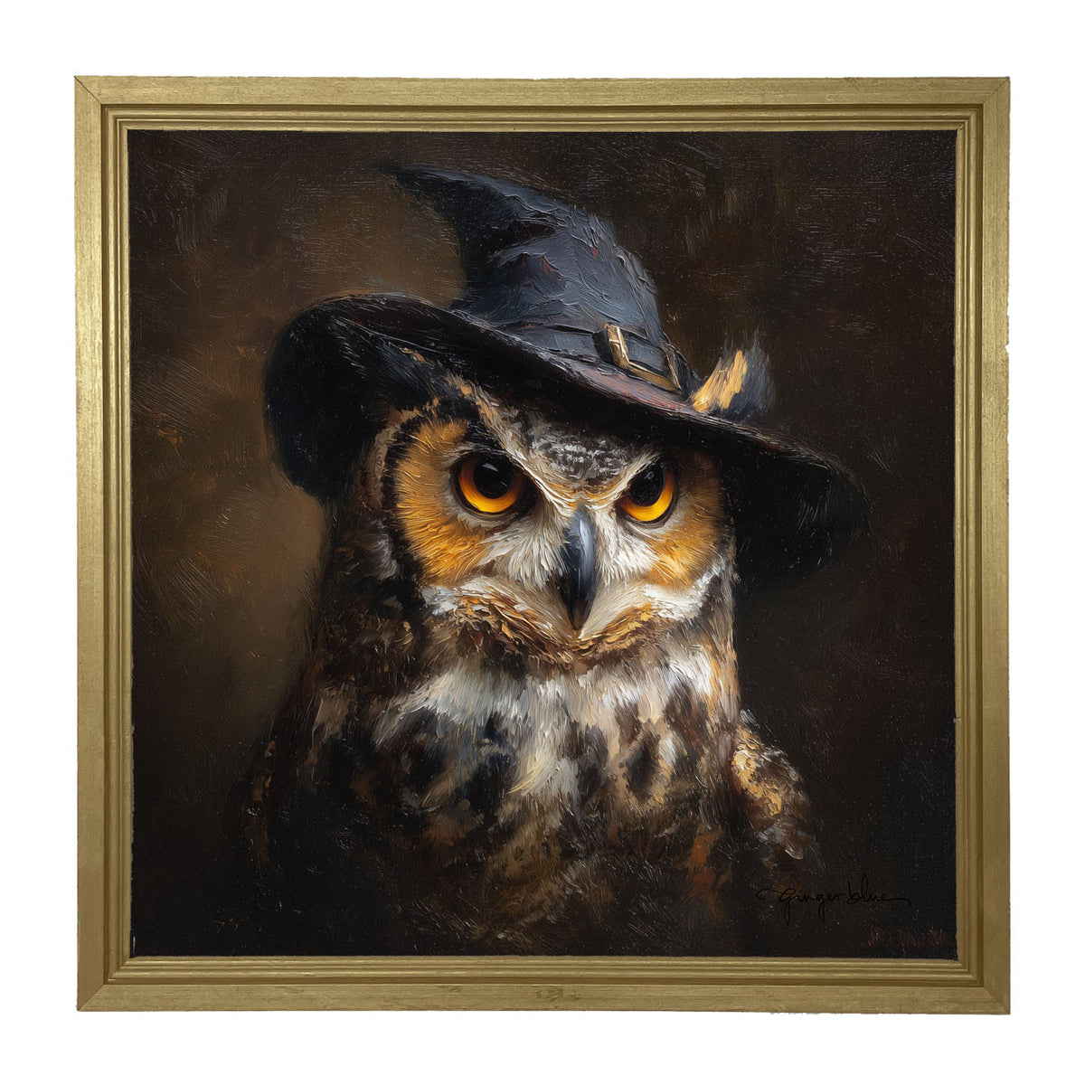 Witch Hat Owl - Framed Art
