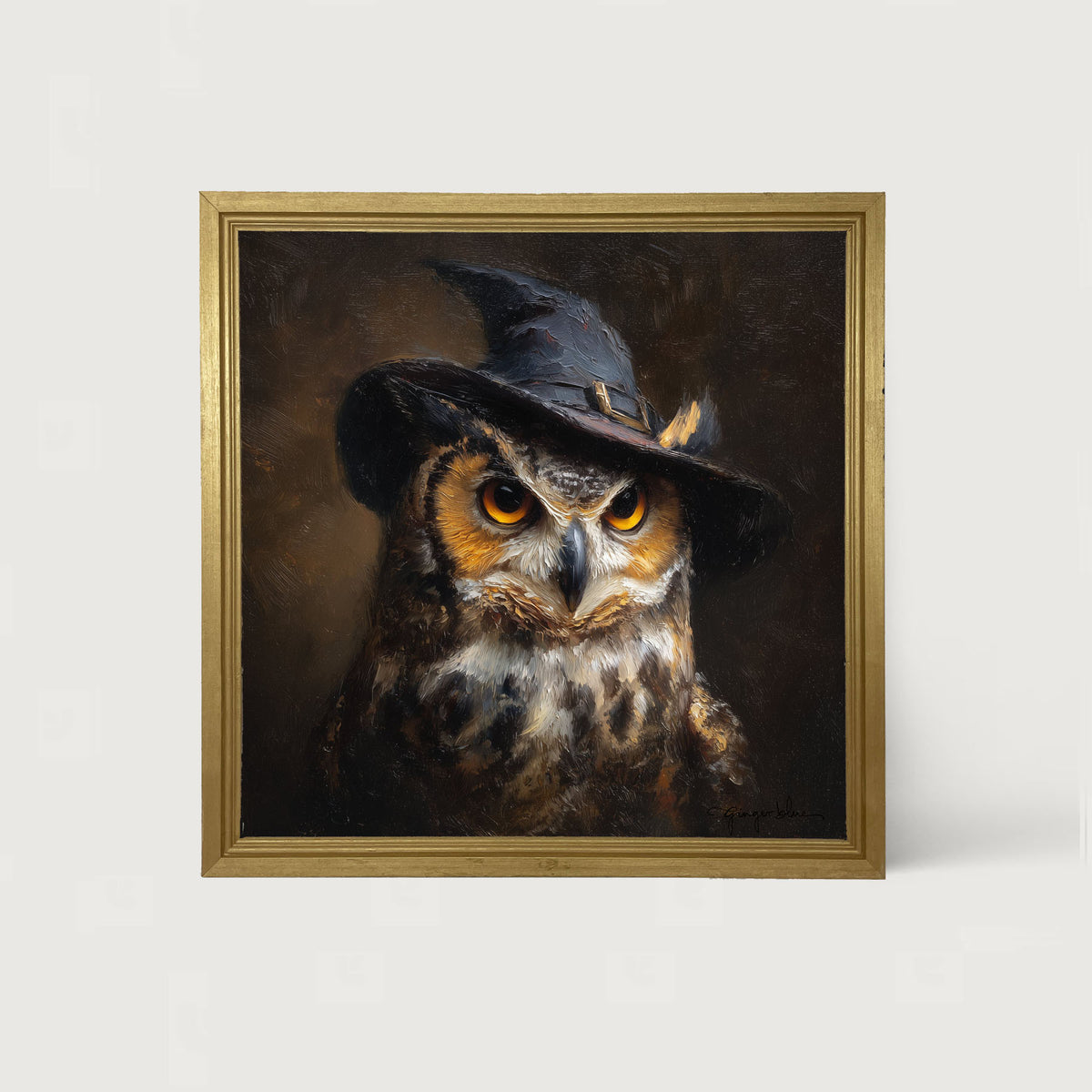 Witch Hat Owl - Framed Art