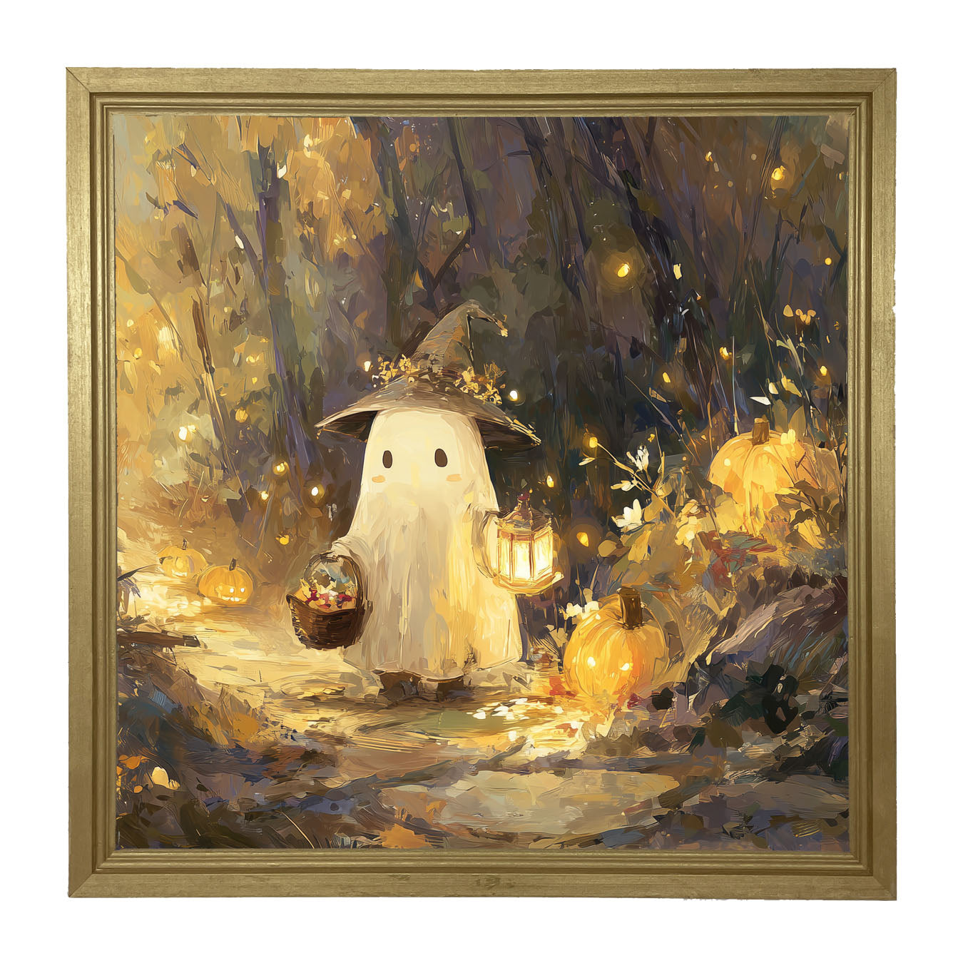 Halloween Friends - Ghost on Path - Framed Art